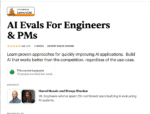 Hamel Husain and Shreya Shankar – AI Evals For Engineers & PMs