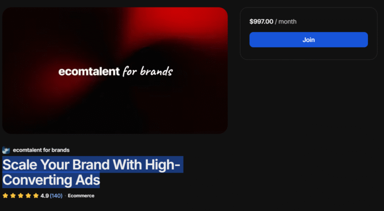 Ecom Talent – Scale Your Brand With High-Converting Ads Ecom Talent – Scale Your Brand With High-Converting Ads