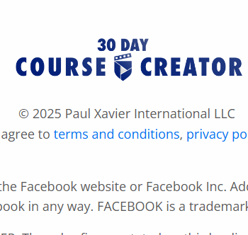 Paul Xavier – 30 Day Course Creator 2025