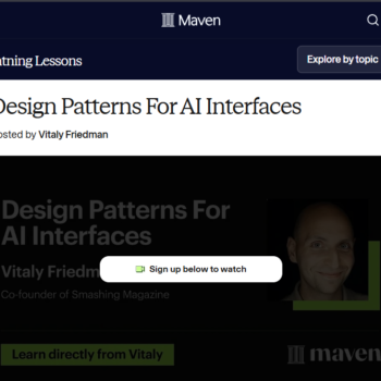 Vitaly Friedman – Design Patterns For AI Interfaces